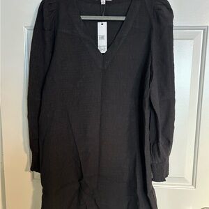 BB Dakota Black Long Sleeve V-Neck Dress
